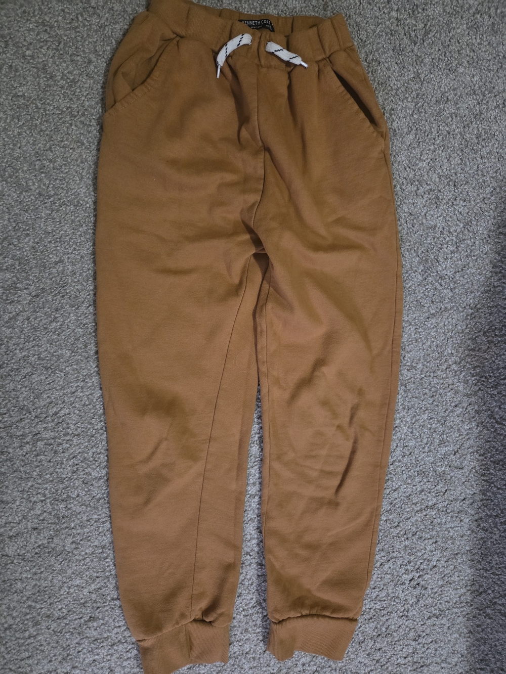 Kenneth Cole Kids' Tan Pull-On Knit Jogger Pants with Drawstring Sz 16